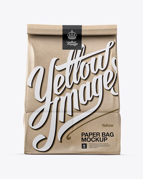 Download Glossy Kraft Paper Bag Mockup - Front View PSD Template