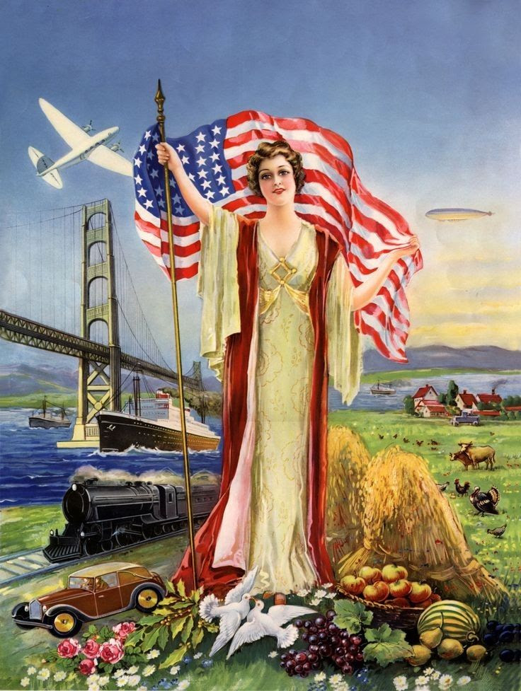 Art showing Miss Liberty in San Francisco.