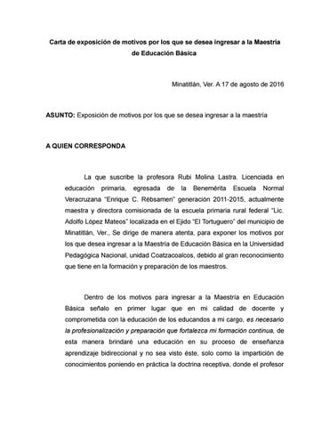 Carta De Motivos Ejemplo Maestria - Quotes About k