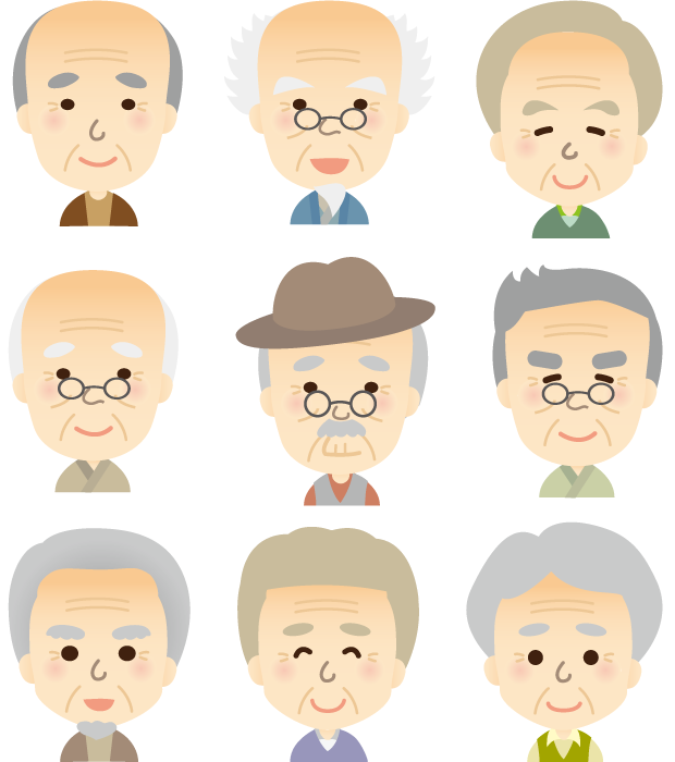 元のおじいさん の イラスト 最高の花の画像