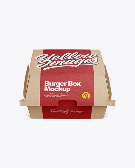 Download Kraft Burger Box Mockup - Front View (High-Angle Shot) PSD ...