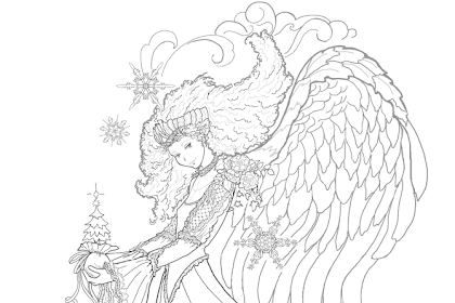 Gothic Fantasy Fallen Angel Fairy Coloring Pages For Adults