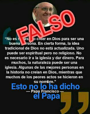 Resultado de imagen para hoax del papa francisco