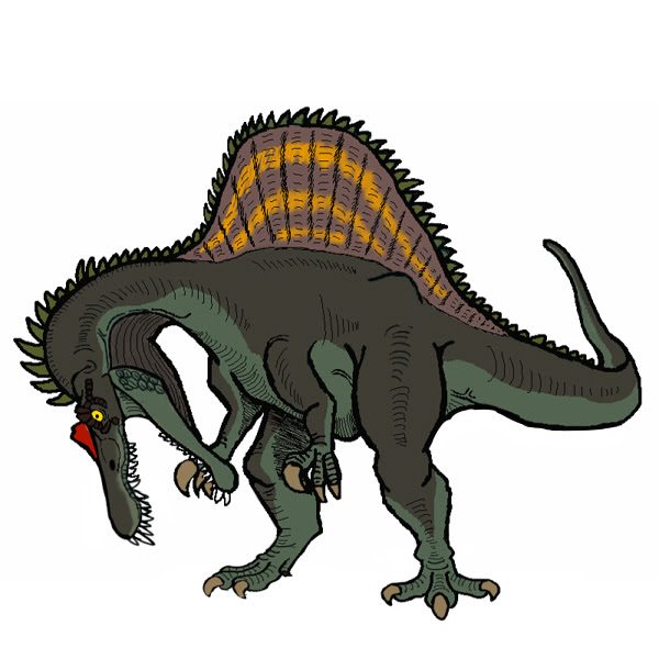 スピノサウルス 恐竜 イラスト かっこいい アニメ画像 煽り