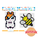 Quadrillage pixel art numérotés de a à z : Pixel Art