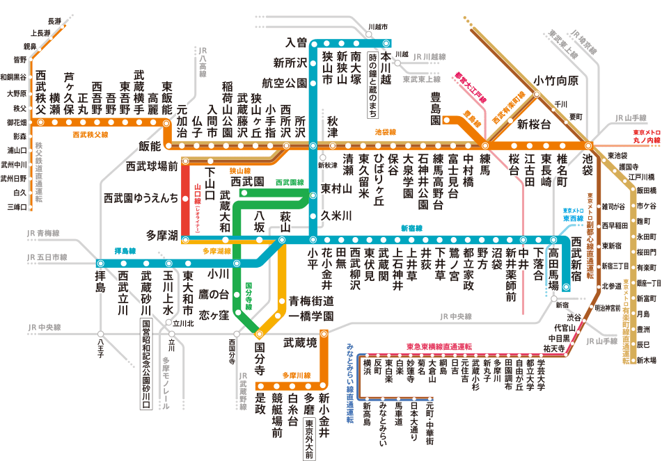 【ユニーク】 西武 多摩川 線 路線 図