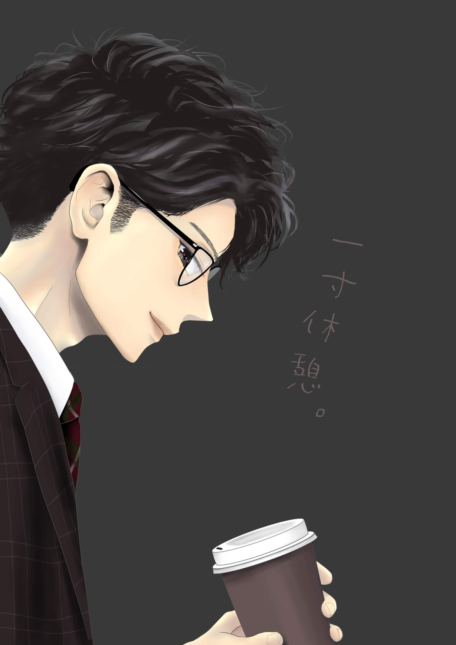無料印刷可能横顔 黒髪 イケメン イラスト アニメ画像