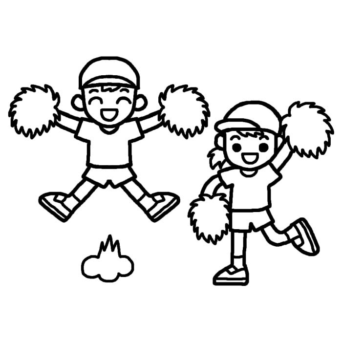 Kasword モノクロ 保育園 運動会 イラスト