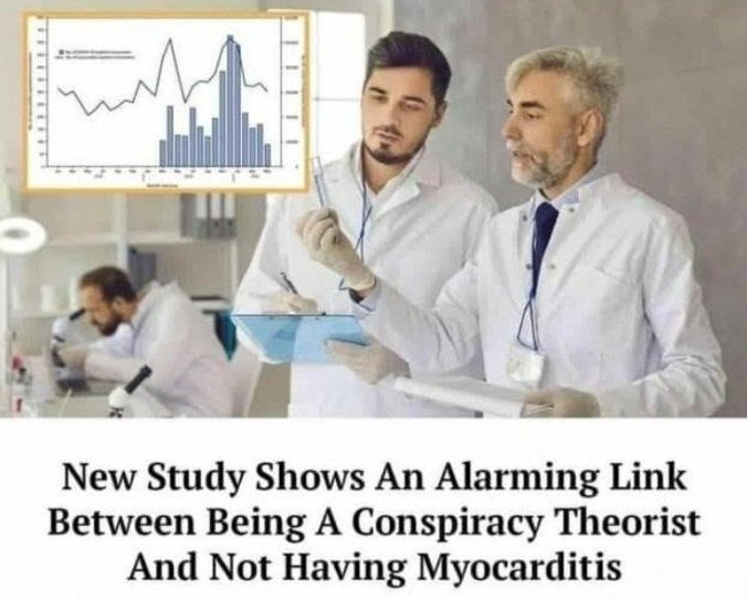 Fake Headline says being a conspiracy theorist means you do not get myocarditis.