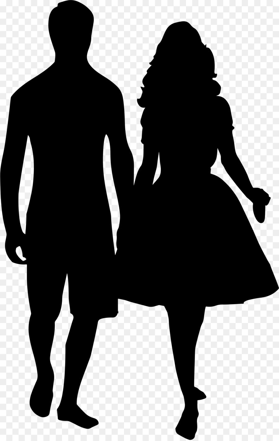 Boy And Girl Holding Hands Cartoon Black And White