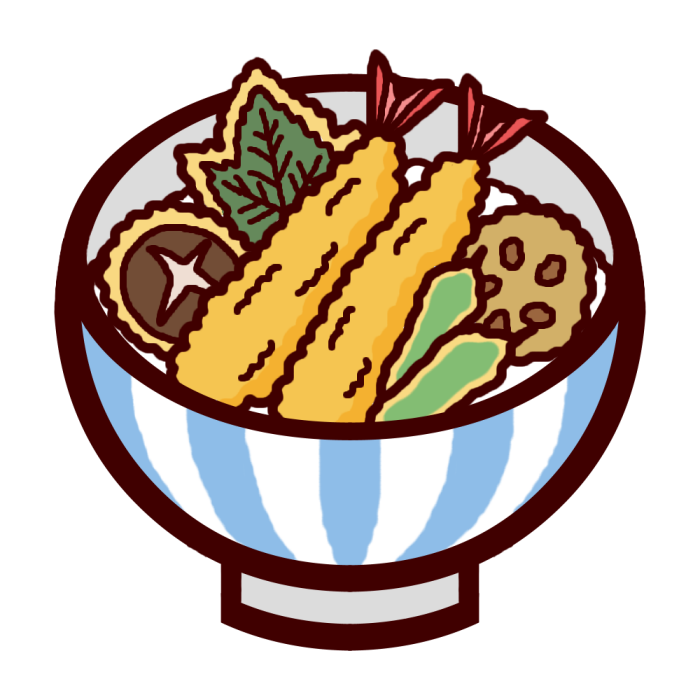 美しい花の画像 ユニーク天丼 イラスト