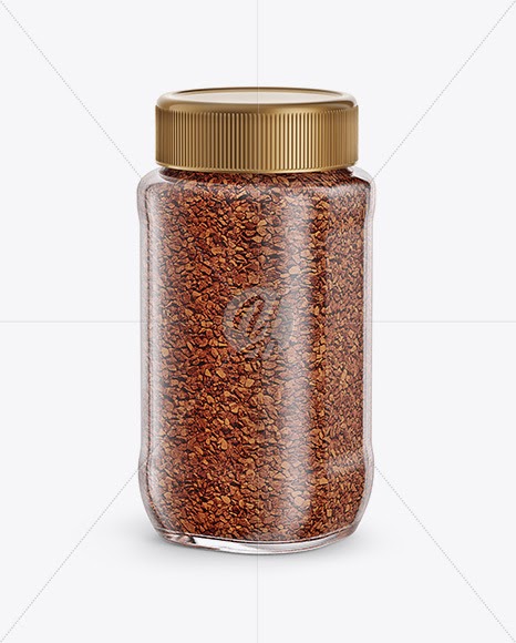 Download Download 150g Glass Jar with Instant Coffee Mockup - Half ...