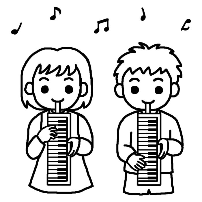 無料印刷可能楽器 イラスト 白黒 動物ゾーン