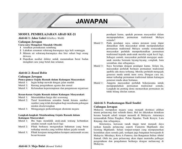 Jawapan Modul Aktiviti Pintar Bestari Sejarah Tingkatan 2 Jobs In Malaysia