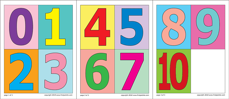 colored printable numbers 1 10 kindergarten math printables use