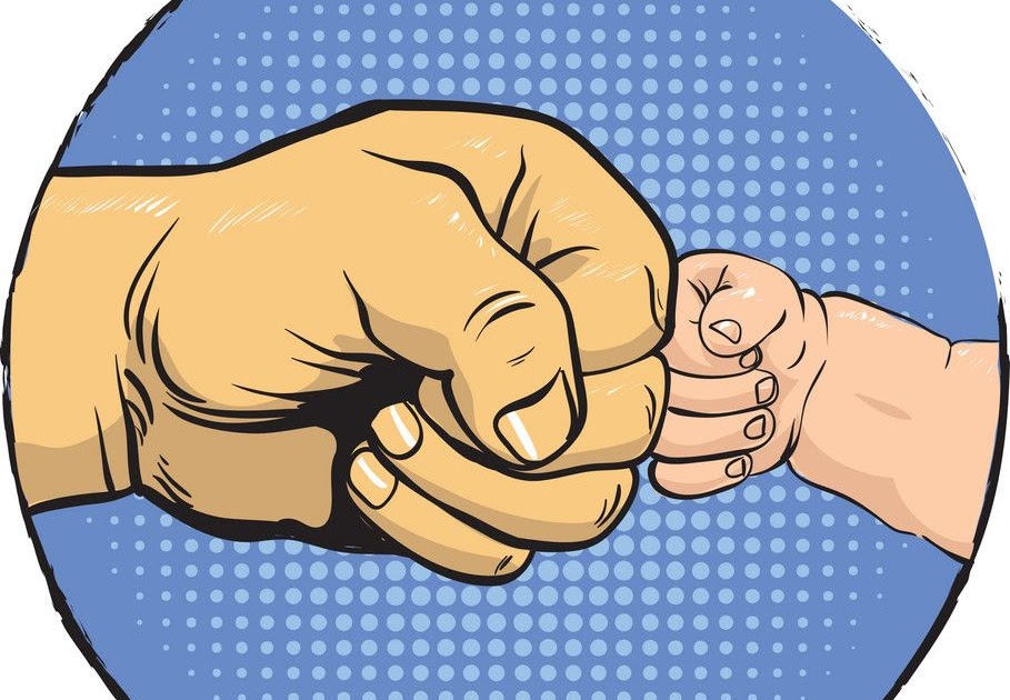 Download Dad And Baby Fist Bump Vector | Meme Baby