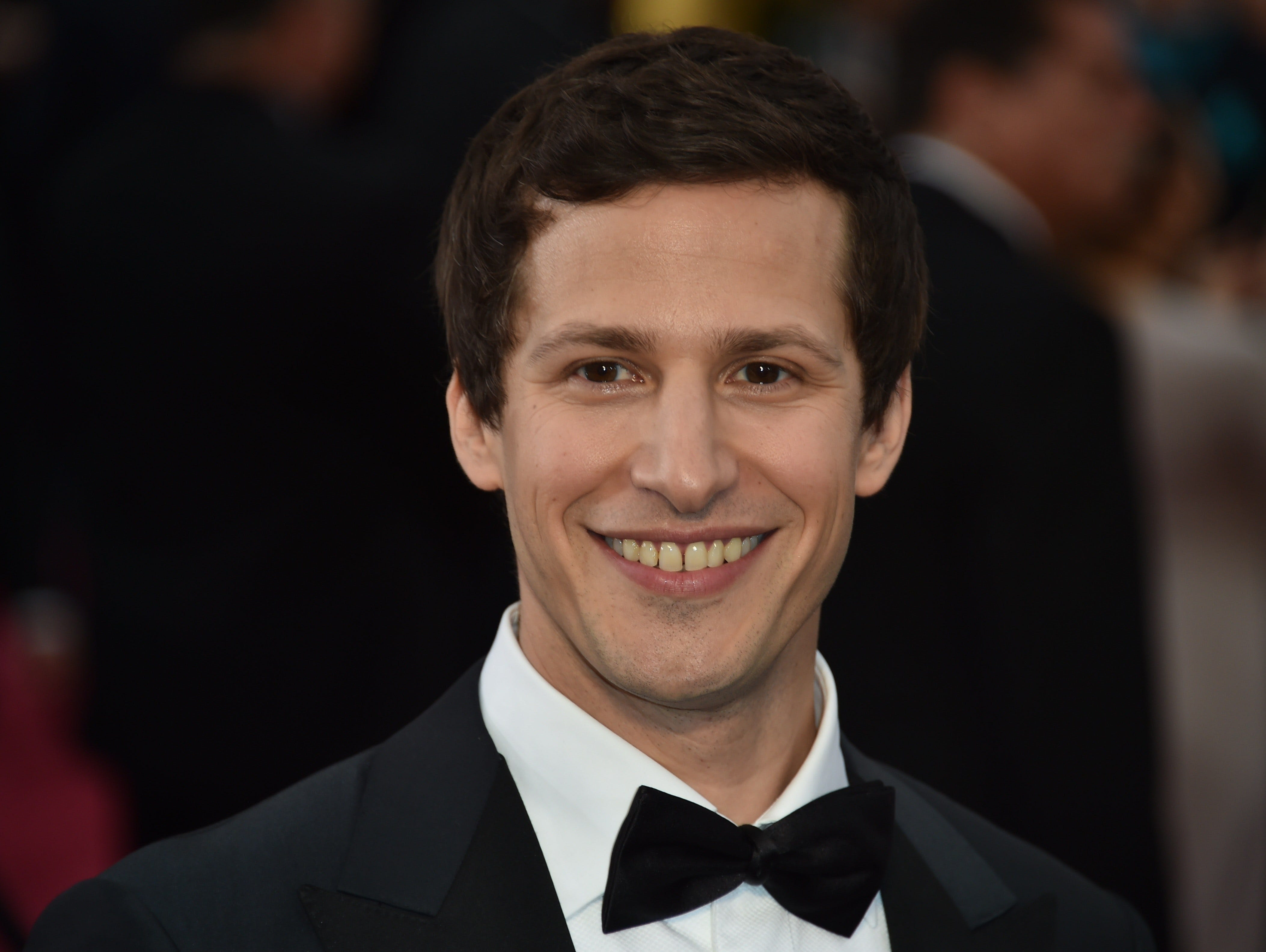 Andy Samberg poses on the red carpet for the 87th Oscars on February 22, 2015 in Hollywood, California. AFP PHOTO / MLADEN ANTONOVMLADEN ANTONOV/AFP/Getty Images ORG XMIT: 534117945 ORIG FILE ID: 538205407