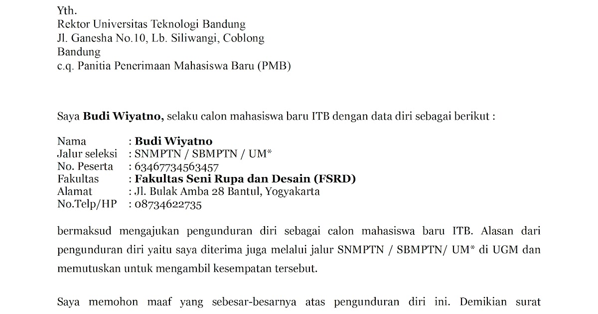 Surat Resign Dari Kampus / Apabila anda sudah tidak nyaman dengan kampus anda maupun ada hal ...