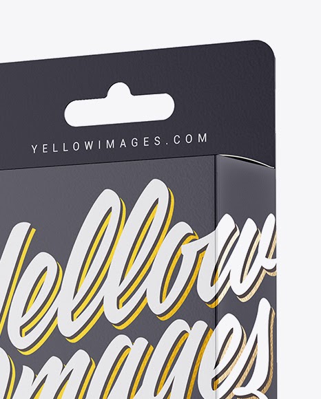 Download Download Matte Paper Box With Hang Tab Mockup Half Side ...