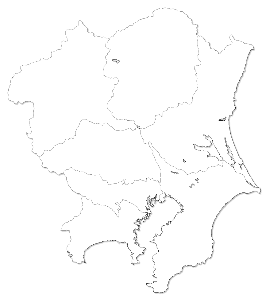 Japan Image 関東地図 白地図