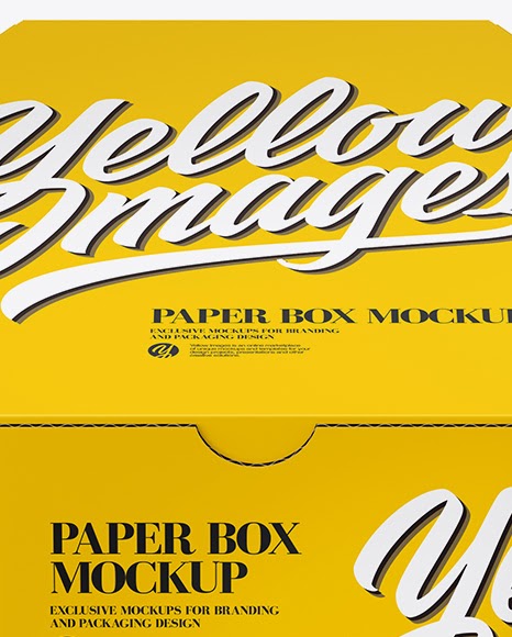 Download Paper Box Front View High-Angle Shot - Paper Box Mockup ...