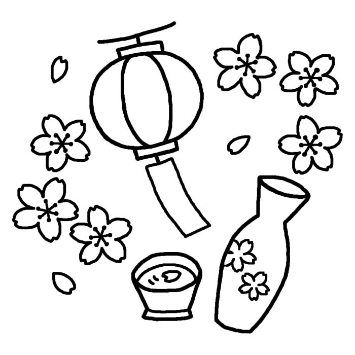 最新酒 イラスト 白黒 美しい花の画像