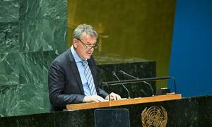 El Comisionado General de la UNRWA, Philippe Lazzarini, interviene en la reunión informal de la Asamblea General de la ONU sobre la Agencia de Naciones Unidas para los Refugiados de Palestina en Oriente Próximo (UNRWA).