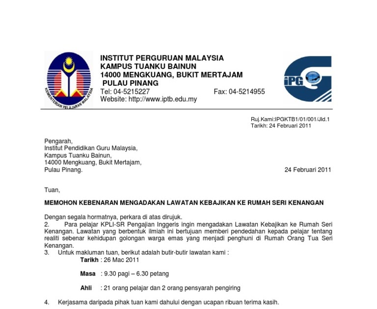 Surat Rasmi Lawatan Sambil Belajar Ke Universiti Zhengfaye
