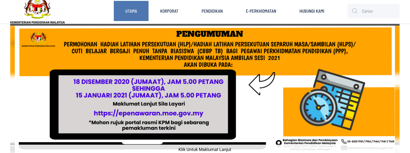 Permohonan ke tahun 1 ada 2 mod, iaitu: Epenawaran