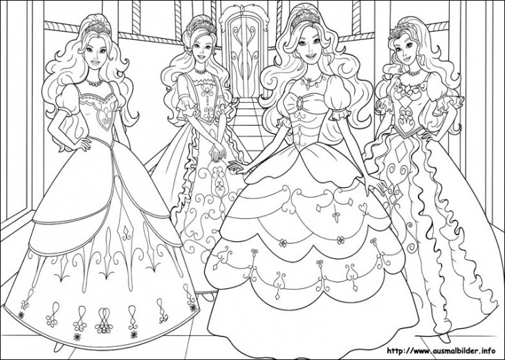 Beautiful Barbie Coloring Pages For Kids Drawing With Crayons