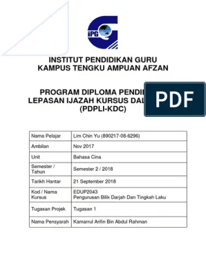 Kursus Perguruan Lepasan Ijazah 2018