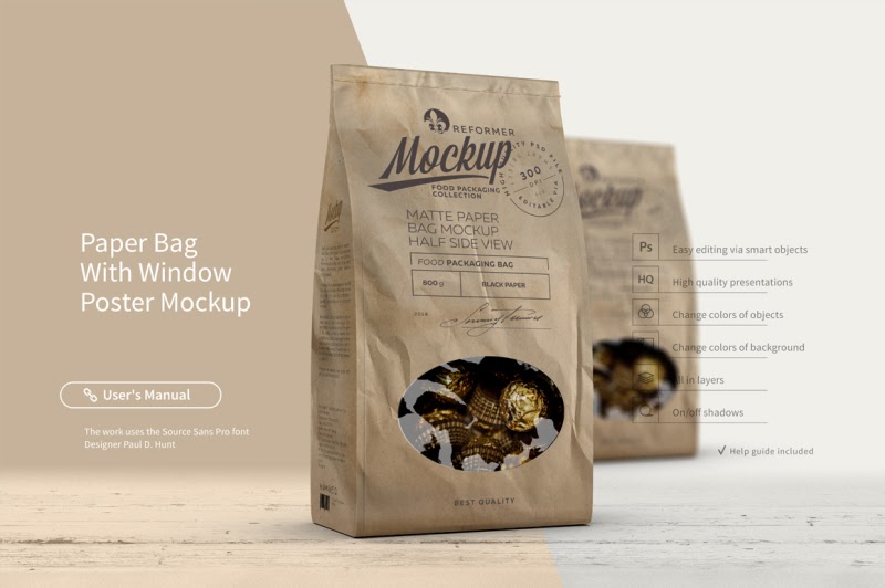 Download Download PAPER BAG WITH WINDOW/POSTER MOCKUP PSD Mockup ...