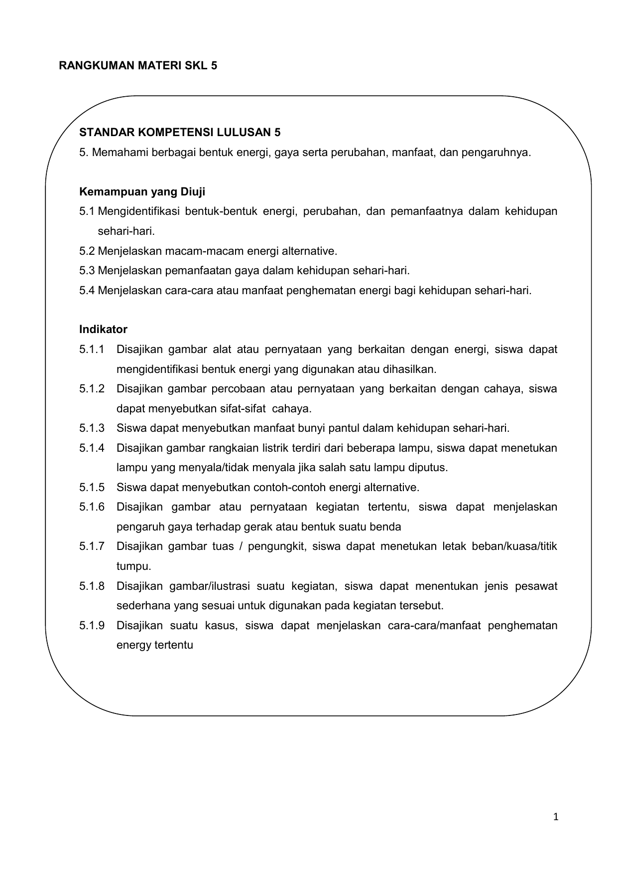 Rangkuman Materi Ipa Persiapan Un 1 - Riset