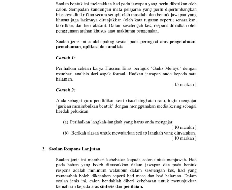 Contoh Soalan Aras Analisis Pendidikan Islam - This One Shot