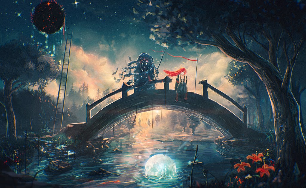 印刷可能 幻想 和 風景 イラスト