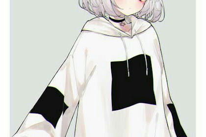 Anime Girl Wearing Oversized Hoodie