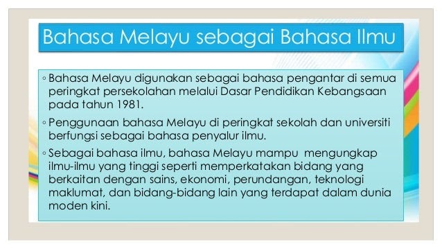 bahasa melayu bahasa ilmu