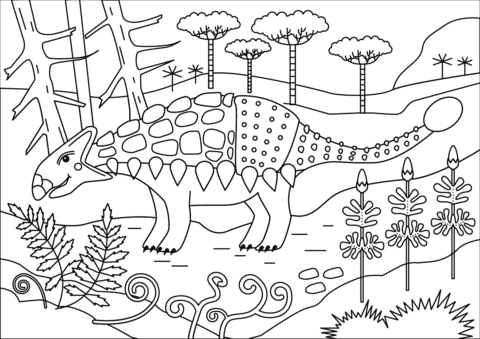 Kleurplaat dinosaurus t rex laten we je favoriete figuren hier in fortnite tekenen en kleur geven. Ankylosaurus Dinosaurus Kleurplaat Gratis Kleurplaten Printen