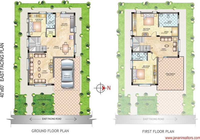40 60 House  Plan  East  Facing  Ground Floor