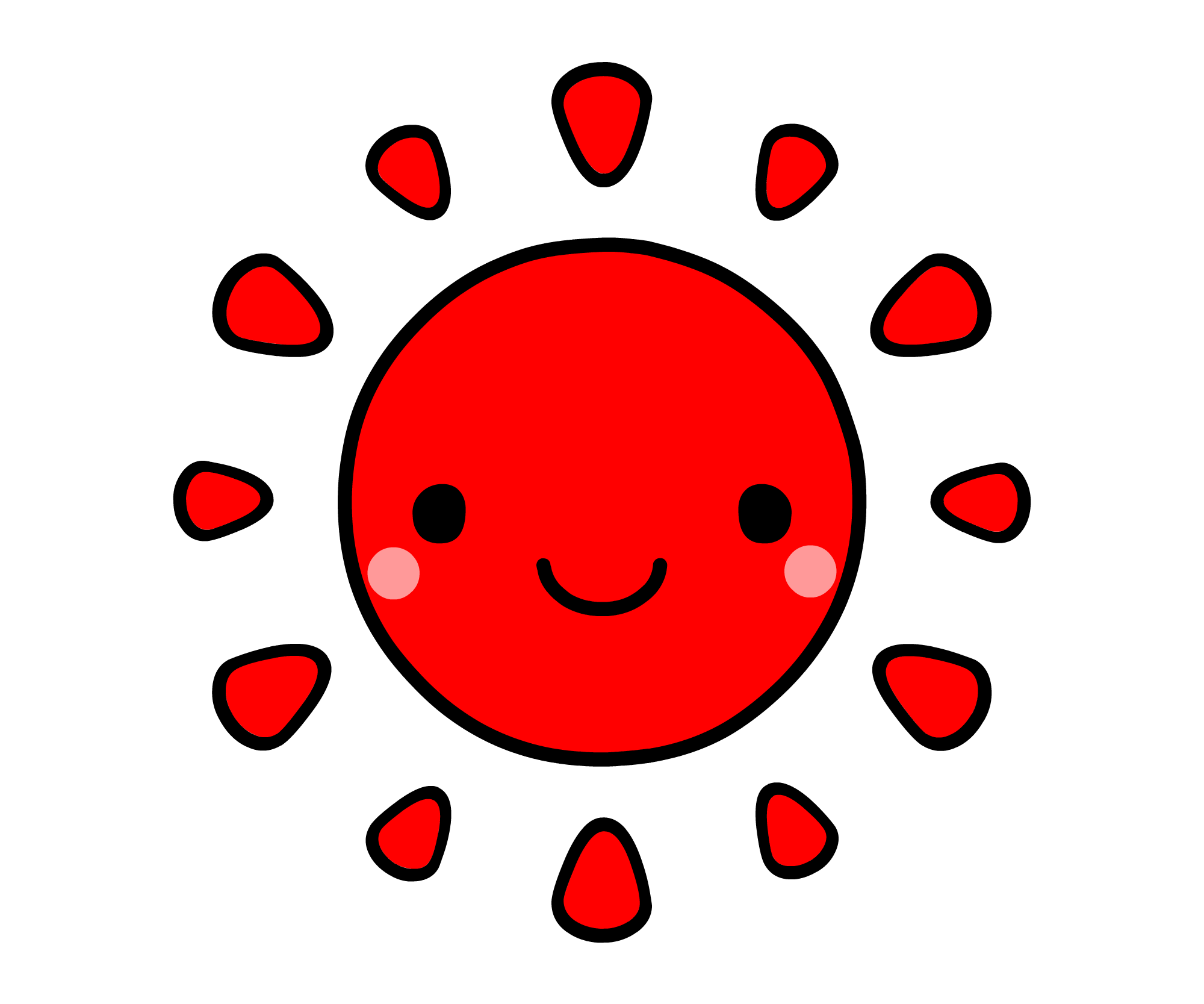 無料イラスト画像 ユニークかわいい スマイル 太陽 イラスト