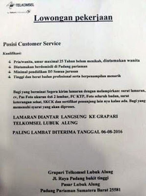 Surat Lamaran Telkomsel