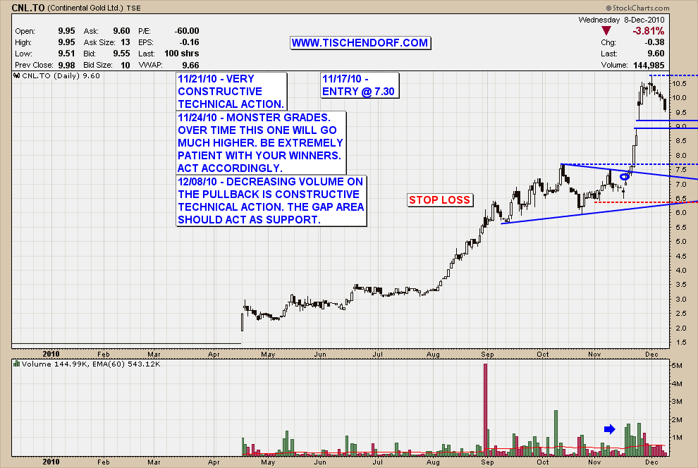 (tsx:pvg)(nyse:pvg) to profit from gold's next rally. Cnl To Continental Gold Price Chart Technical Analysis Update