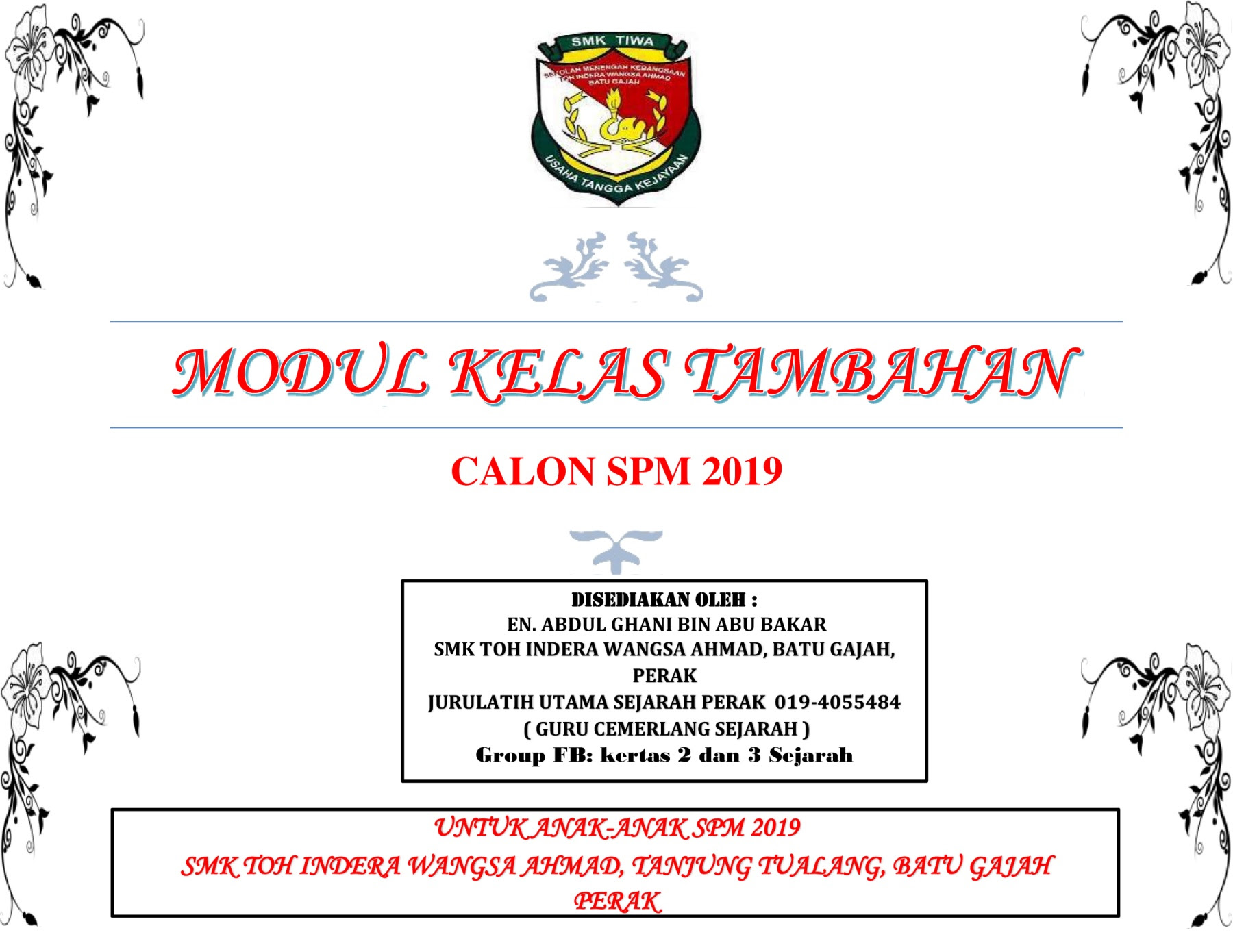 Video ini dihasilkan untuk tayangan umum kepada orang awam mengenai info sekolah ini. Modul Kelas Tambahan 2019 Flip Ebook Pages 1 50 Anyflip Anyflip