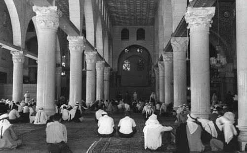 Praying at the Al-Aksa Mosque, July 1967. Worship there was immediately renewed with the end of the Six-Day War. (Fritz Cohen, Government Press Office)