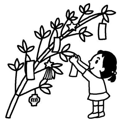 Japan Image 七夕 イラスト 白黒