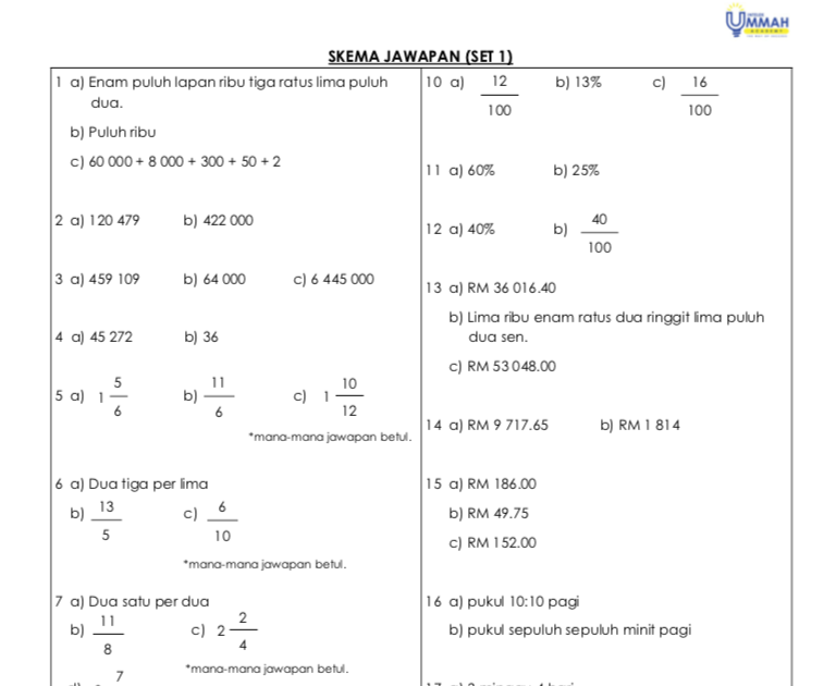 Soalan Matematik Tahun 3 Mengikut Topik - Crazy Tongtong