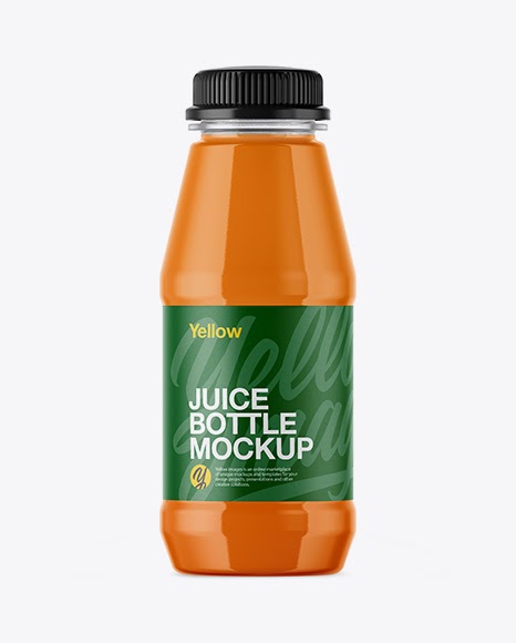 Download Plastic Bottle With Carrot Juice Mockup PSD Template ...