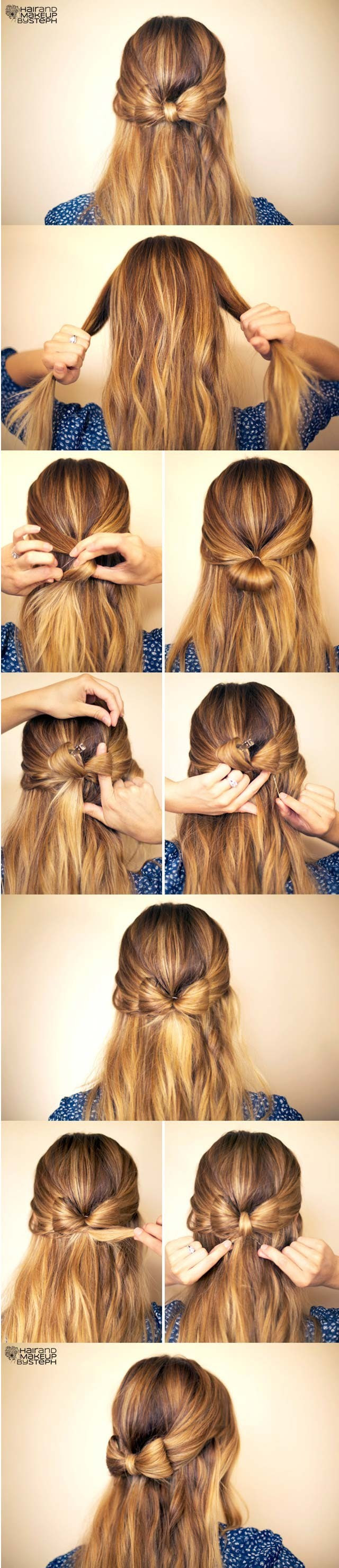 Finish with a barrette or bobby pin for extra cool points. 19 Pretty Long Hairstyles With Tutorials Pretty Designs