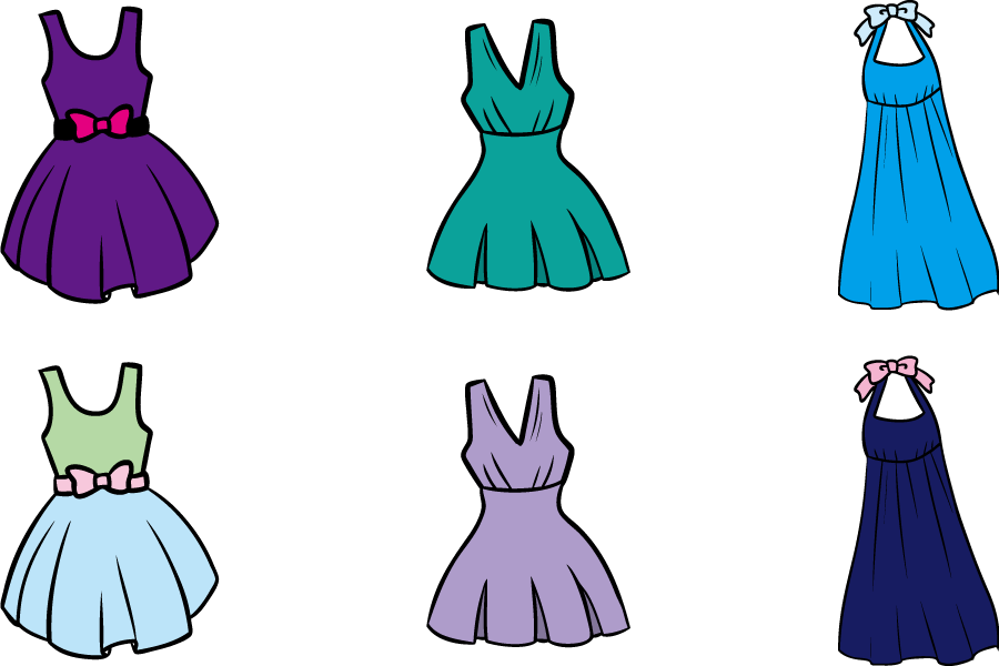 綺麗なワンピース 服 イラスト フリー イラスト画像