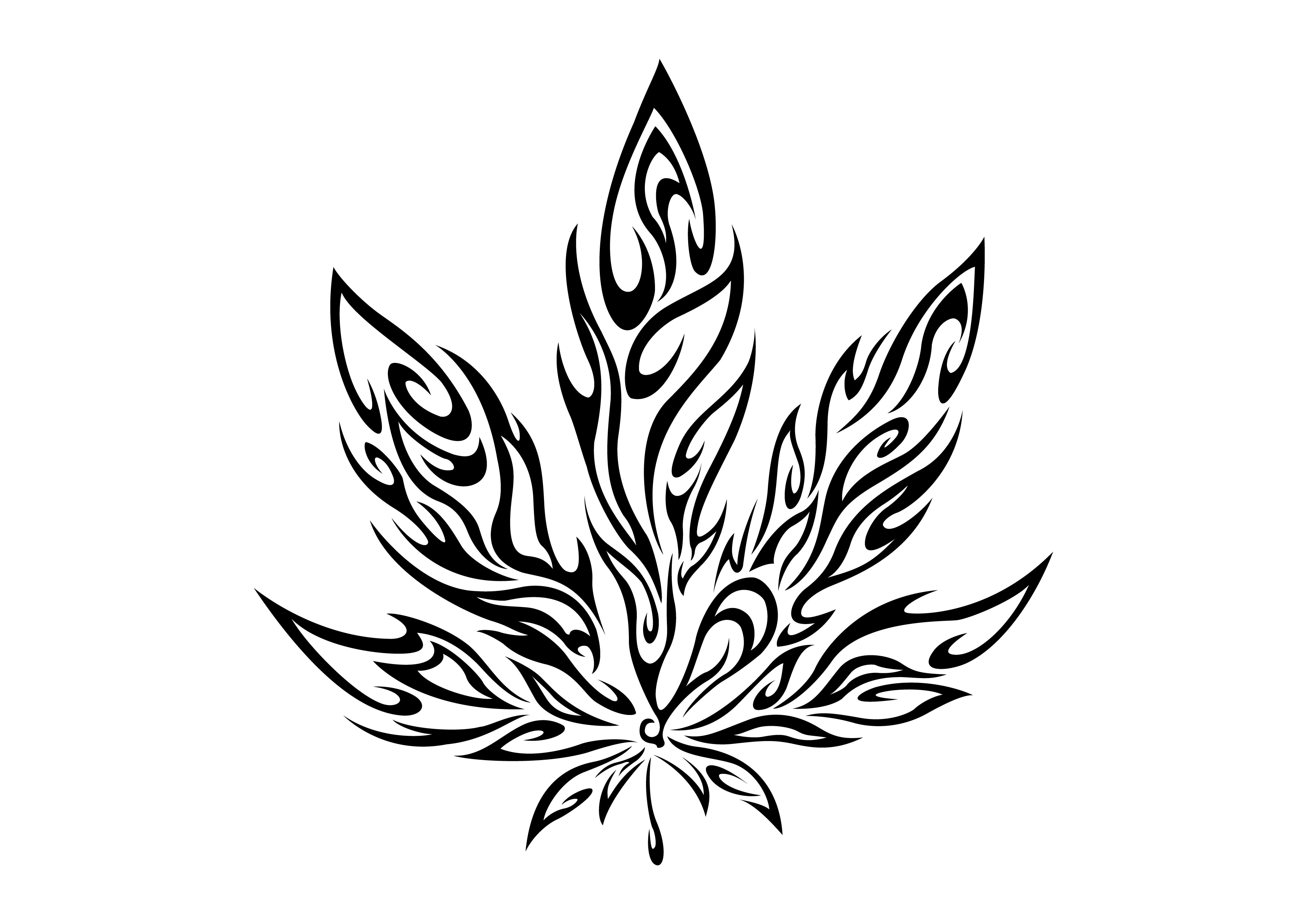 Marijuana Leaf Drawing Simple